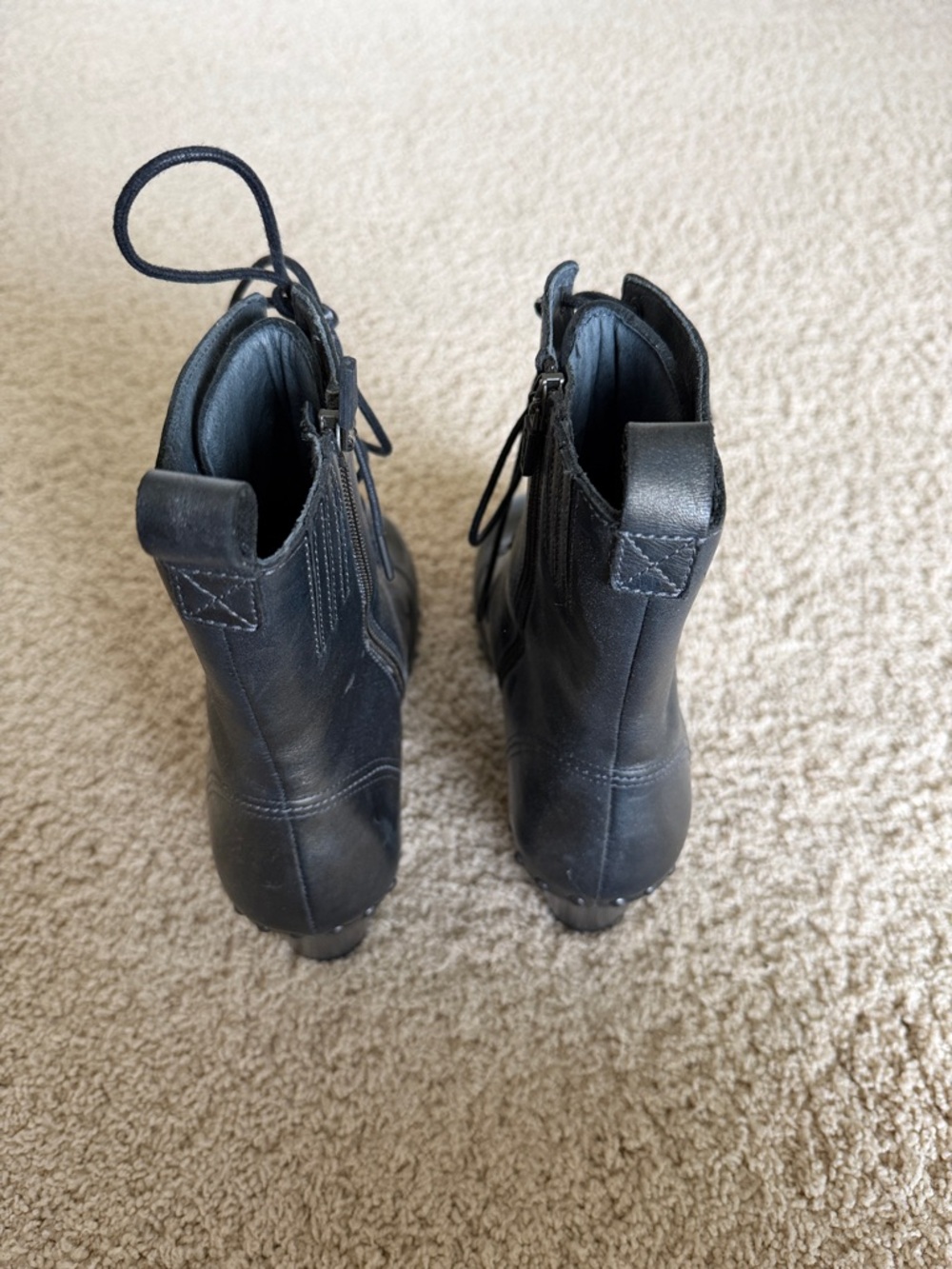 Dansko Black Leather Lace-Up Heeled Boots - Picture 4 of 6